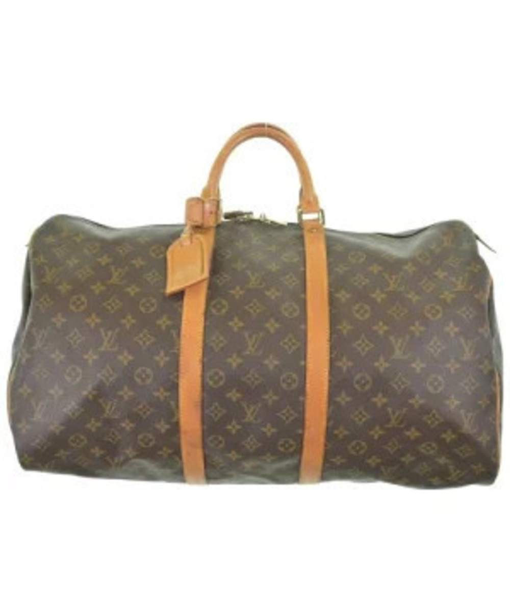 Louis Vuitton Monogram Keepall Duffle Travel Bag Brown